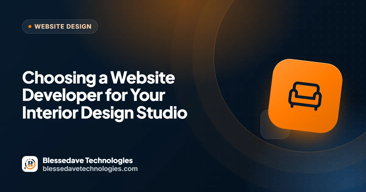 Choosing a Website Developer for Your Interior Design Studio: Blessedave Technologies guide cover