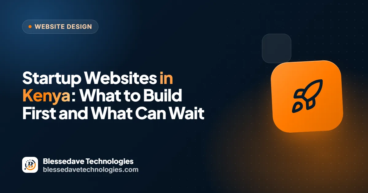 Startup Websites in Kenya: What to Build First and What Can Wait: Blessedave Technologies guide cover