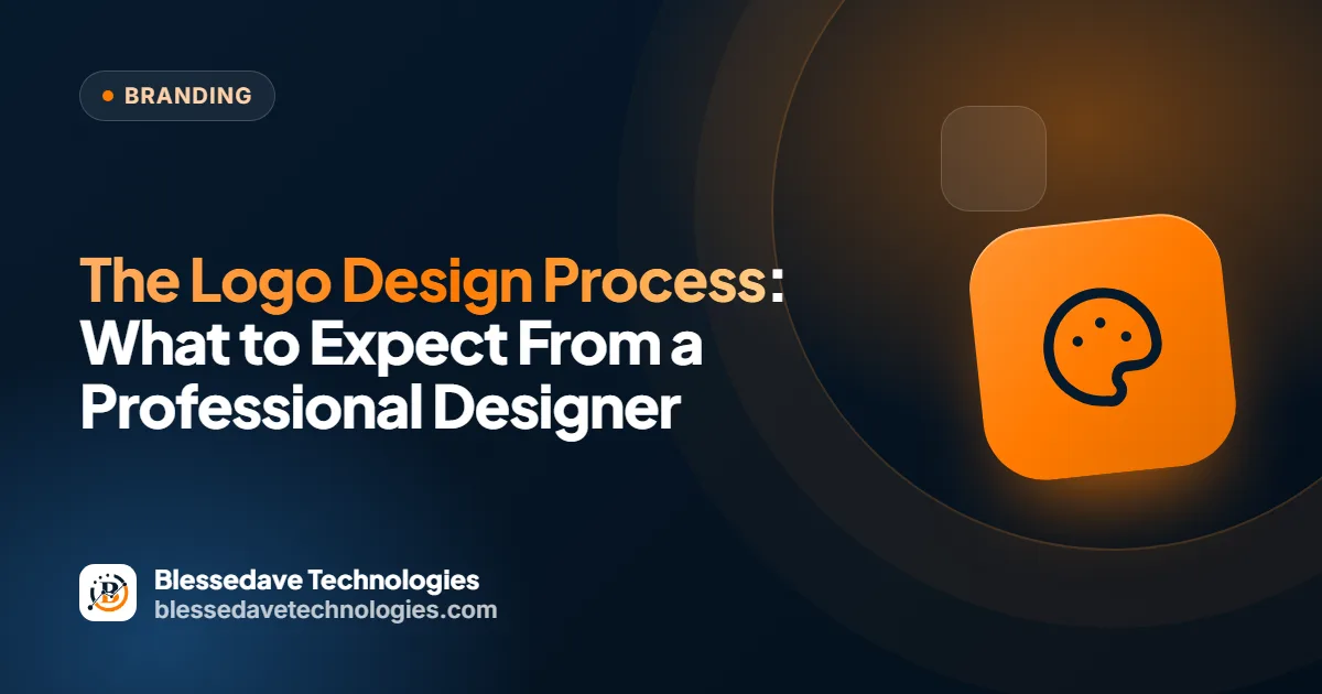 The Logo Design Process: What to Expect From a Professional Designer: Blessedave Technologies guide cover