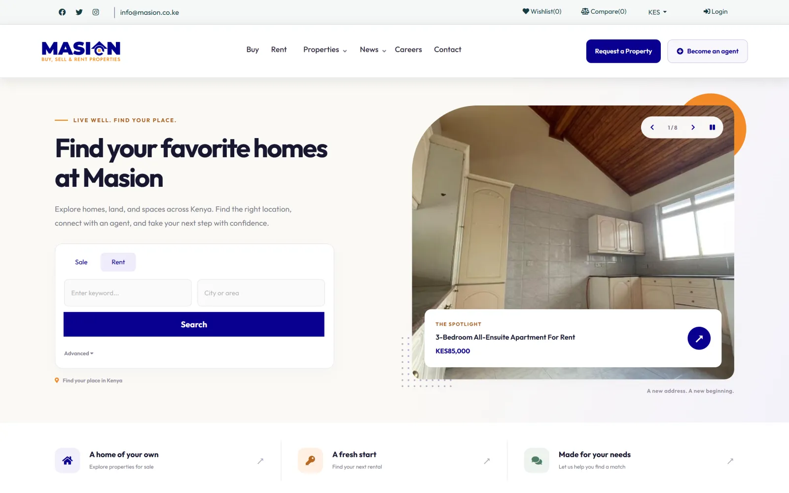 Homepage of the Masion website built by Blessedave Technologies